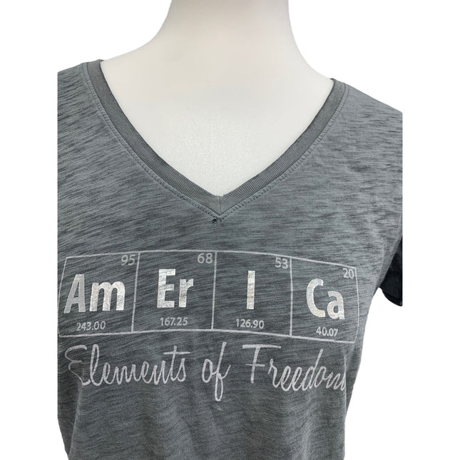 Live Love Ouray Womens Medium Elements of Freedom America V-Neck Tee Shirt