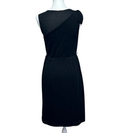Bice Womens Size 4 Sheer Shoulder Sleeveless Side Zipper LBD Cocktail Dress