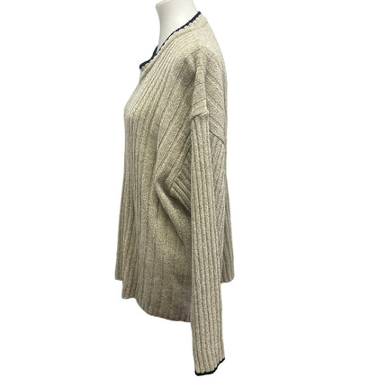 Untied Mens 3XL Long Sleeve Super Soft Acrylic V-Neck Solid Tan Pullover Sweater