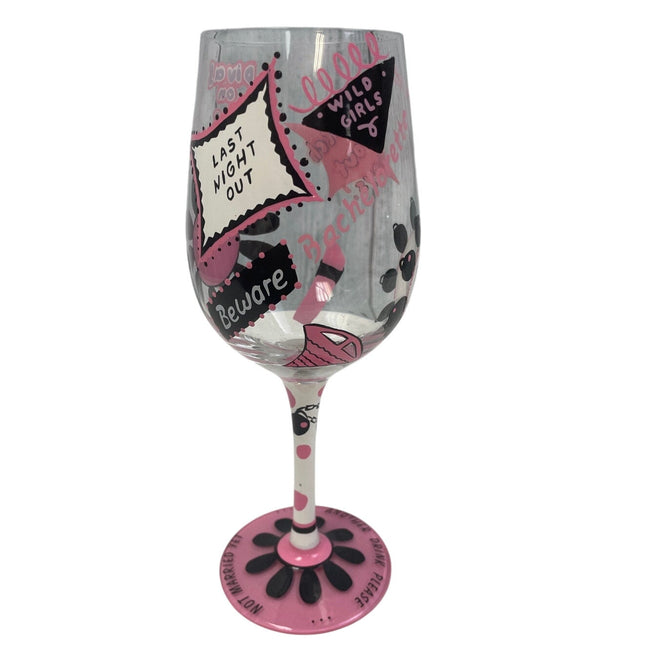 Lolita Last Night Out Bachelorette Cocktail Recipe Collectible Wine Glass