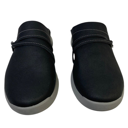 JSport Womens Size 9 Black Faux Leather Gina Slip On Memory Foam Sneaker Shoes