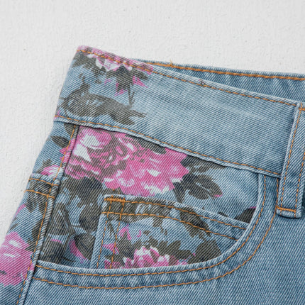 Esme Floral Print Bootcut Jeans