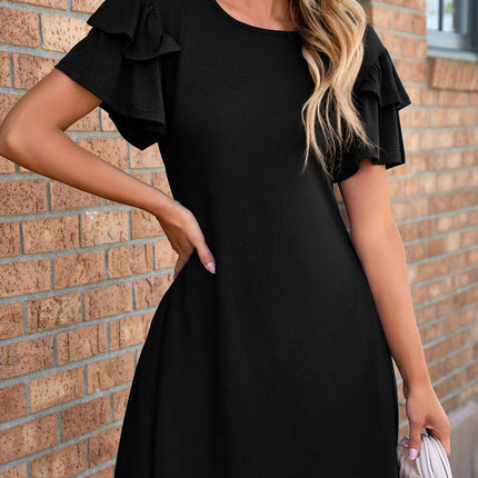 Callie Ruffle Short Sleeve Dress