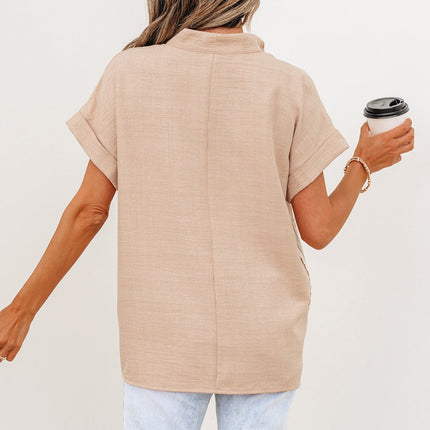 Jessica Rolled Short Sleeve Blouse
