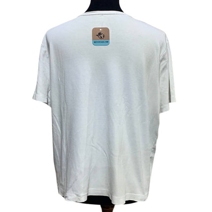 Hand Printed Upcycled Womens XL Dragonfly 100% Cotton Short Sleeve Crew Neck Tee