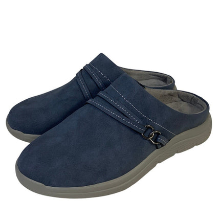 JSport Womens Size 10 Blue Faux Leather Gina Slip On Memory Foam Sneaker Shoes