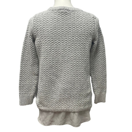 LOFT Womens Medium Long Sleeve Layered Look Shirt Tail Pullover Acrylic Sweater