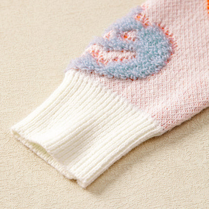 Beige Halloween Cute Pumpkin Pattern Sweater