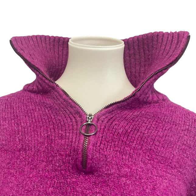 EE Some Womens Small 1/4 Zip Long Sleeve Acrylic Collared Pullover Sweater