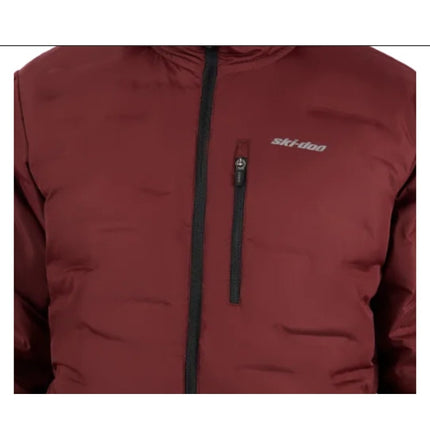 New Ski-Doo Mens Large Wine Red Full Zip Puffer Winter Welded Jacket 4548290932