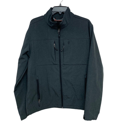 Free Country Mens Small Gray Long Sleeve Full Zip Lined Jacket w Pockets
