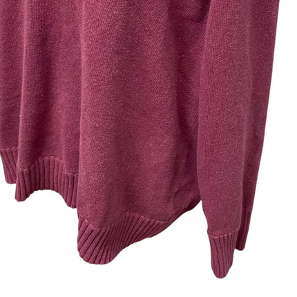 Sonoma Womens 1X Long Sleeve V-Neck Pullover Mauve Cotton Blend Knit Sweater