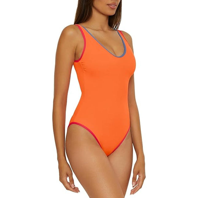 NWT New BCA by Rebecca Virtue Womens Medium Back Tie One Piece Swimsuit