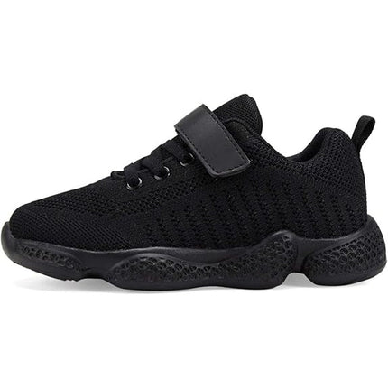 New Santiro Boys Size 11.5 Black Hook Loop Slide On Lightweight Sneaker Shoes