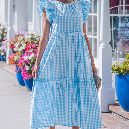 Deborah Sleeve Gingham Maxi Dress
