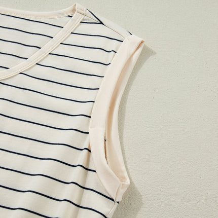 Mabel Stripe Drawstring Tunic Tank