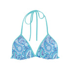 S / Blue Paisley Bikini Top