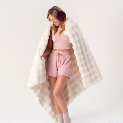 Faux Fur Wave Throw Blanket