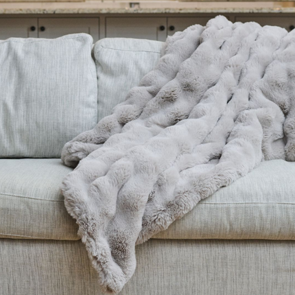 Faux Fur Wave Throw Blanket