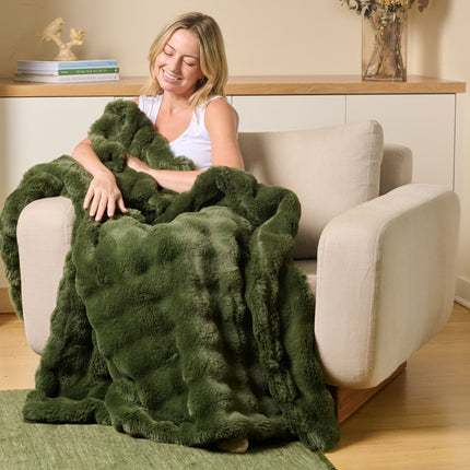 Faux Fur Wave Throw Blanket