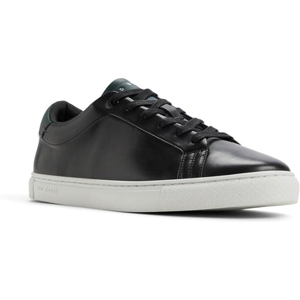 New In Box Ted Baker Mens Size 12 Black Leather Robberto Lace Up Sneaker Shoes