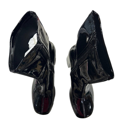 Dream Pairs Womens Size 11 Black Patent Leather 4" Block Heel Zip Ankle Boots