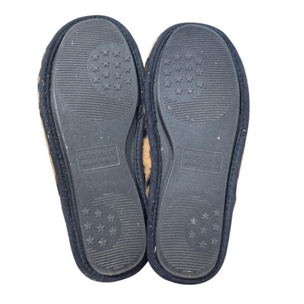 SnugLeaves Womens Size 9/10 Brown Leopard Spot Slide On Memory Foam Slippers