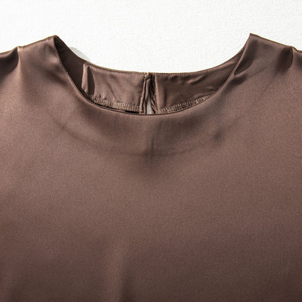 Saige Short Sleeve Satin Top
