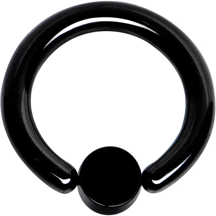 10G 1/2 Clear Gem 5mm Disc Black BCR Captive Ring