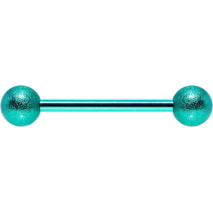 14G 5/8 Green Color PVD Sandblasted Barbell Tongue Ring