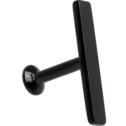 1/4 12mm Black IP Rectangle Internal Thread Daith Cartilage Tragus