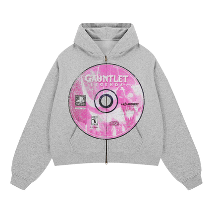 Gauntlet Unisex Zip Up Cropped Boxy Hoodie 380 GSM Sweatshirt For Streetwear And Layering