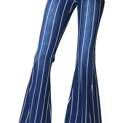 Grace in LA Women's Western Stripe Flare Jeans