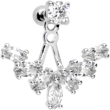 1/4 Clear Gem Darling Fan Dangle Cartilage Tragus Piercing