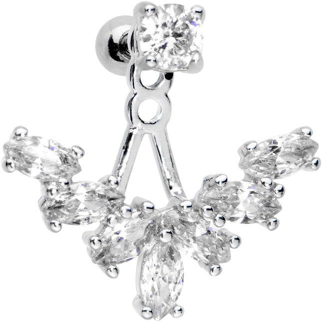 1/4 Clear Gem Darling Fan Dangle Cartilage Tragus Piercing