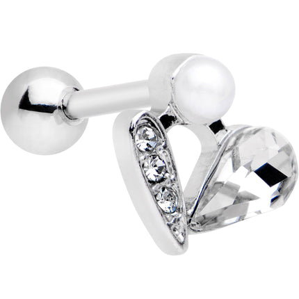 16G 1/4 Clear Gem Abstract Elegance Cartilage Tragus Earring