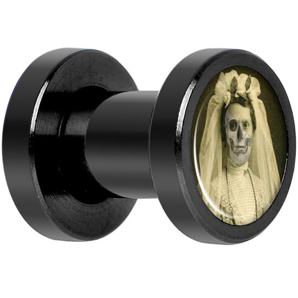 Undead Bride and Groom Halloween Black Anodized Plug Set 4G