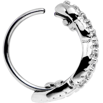 20G Clear CZ Gem Feather Seamless Circular Ring