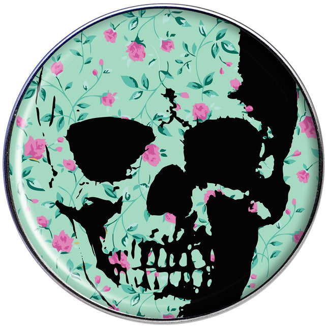 Green Pink Floral Skull Tragus Cartilage Earring