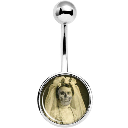 Skeleton Bride Halloween Belly Ring