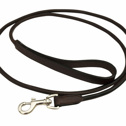 Jeffers Rolled Brown Leather Dog Leash with Hand Strap, 6'L