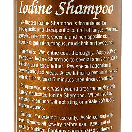 Jeffers Equine Medicated Iodine Antibacterial and Antifungal Horse Shampoo
