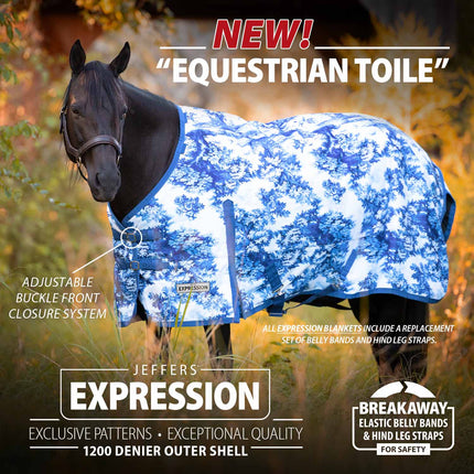 Jeffers Expression 1200 Denier Standard Neck Turnout Horse Blanket, 240 Gram