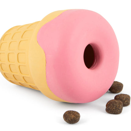 Jeffers Ice Cream Cone Natural Rubber Stuffable Treat Dispensing Dental Dog Chew Toy