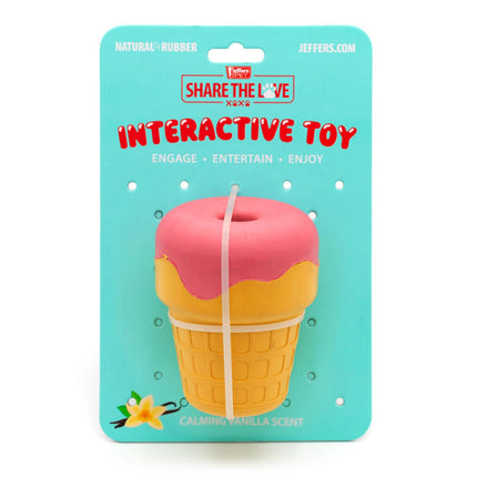 Jeffers Ice Cream Cone Natural Rubber Stuffable Treat Dispensing Dental Dog Chew Toy