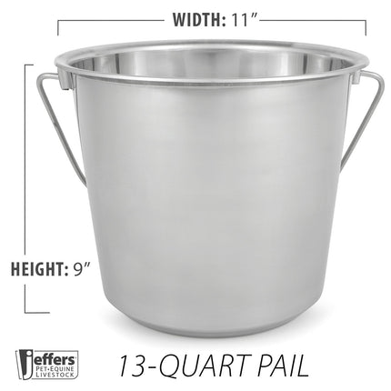 Jeffers Multi-Purpose Stainless Steel Pails with Handle