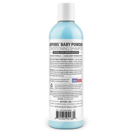 Jeffers Pet Baby Powder Tearless Conditioning Shampoo for Puppies and Kittens