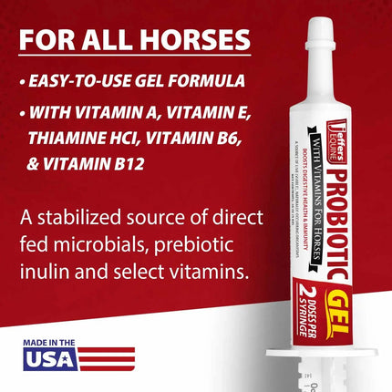 Jeffers Probiotic Gel for Horses, 2 Dose Syringe