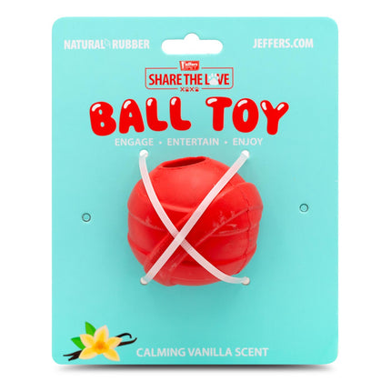 Jeffers Red Orbits Ball Natural Rubber Dental Treat Dispensing Dog Chew Toy