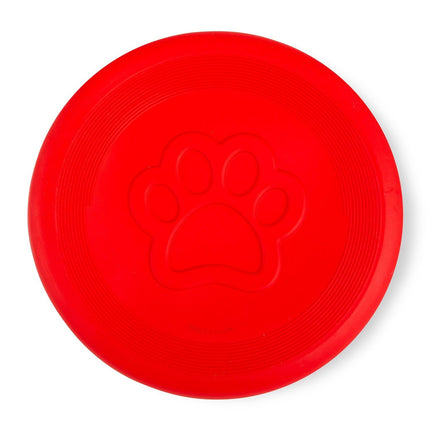 Jeffers Red Paw Frisbee Natural Rubber Dog Toy for Fetching & Chewing